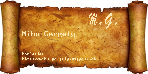 Mihu Gergely névjegykártya